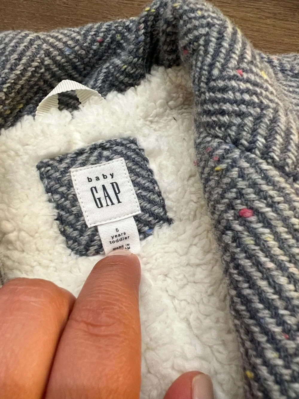 GAP Kids Herringbone Gray‎ Wool-Blend Peacoat